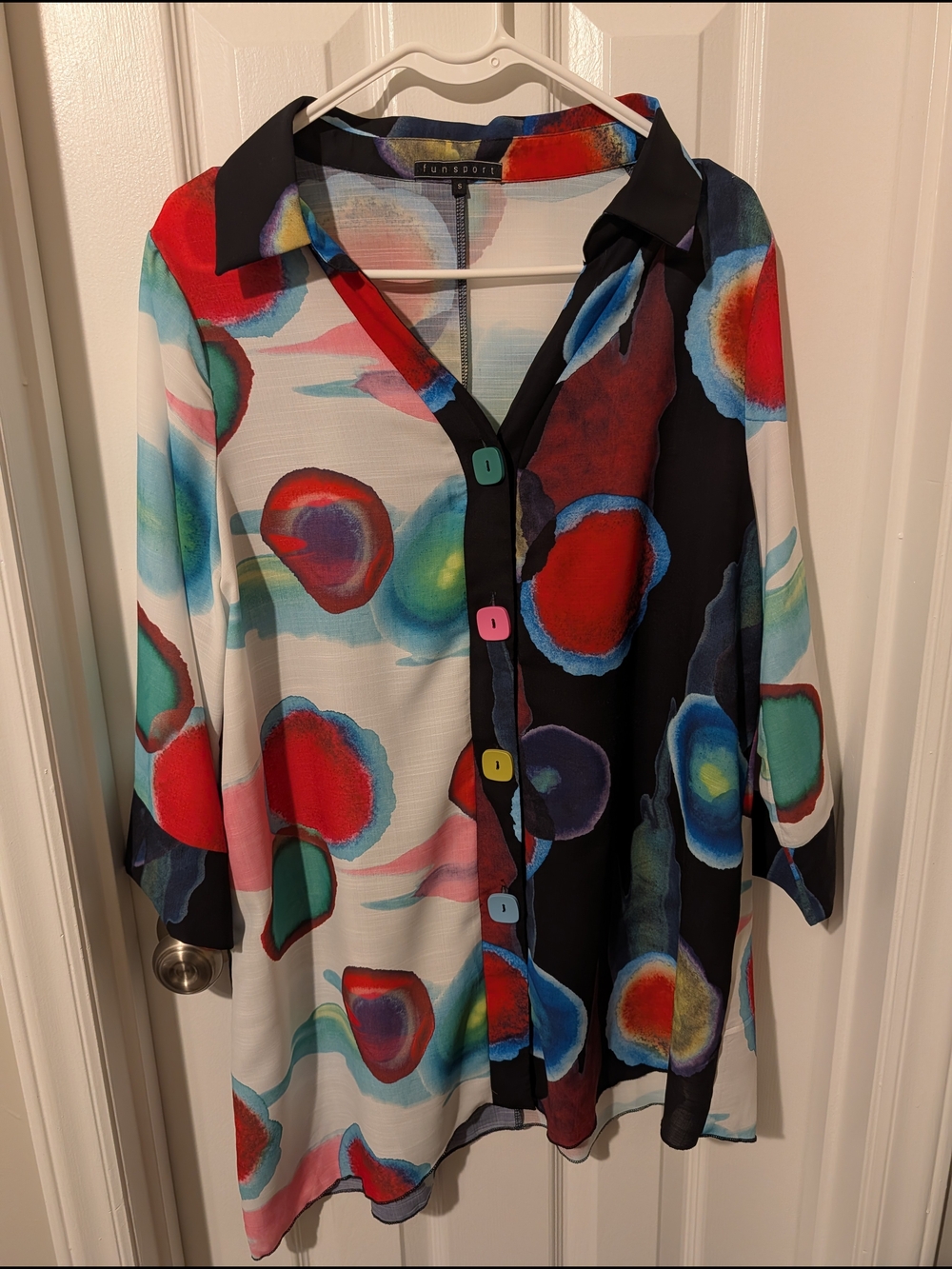 Colorful Abstract Tunic Shirt - Multicolor by Funsport, Size Small